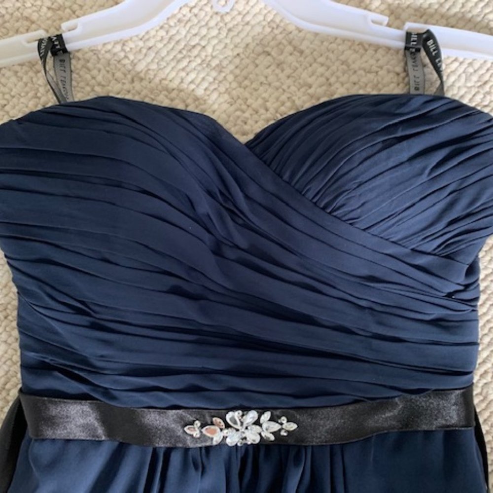 Strapless Long Navy Bridesmaids Dress. Size 4